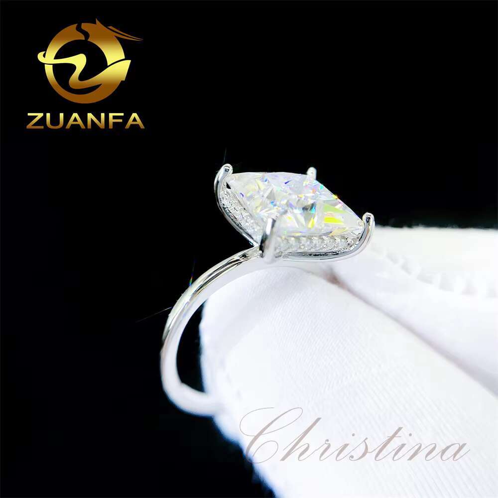 Fine Jewelry Princess Solitaire Engagement Ring 10K 18K Solid Gold 6ct Moissanite Diamond Engagement Rings