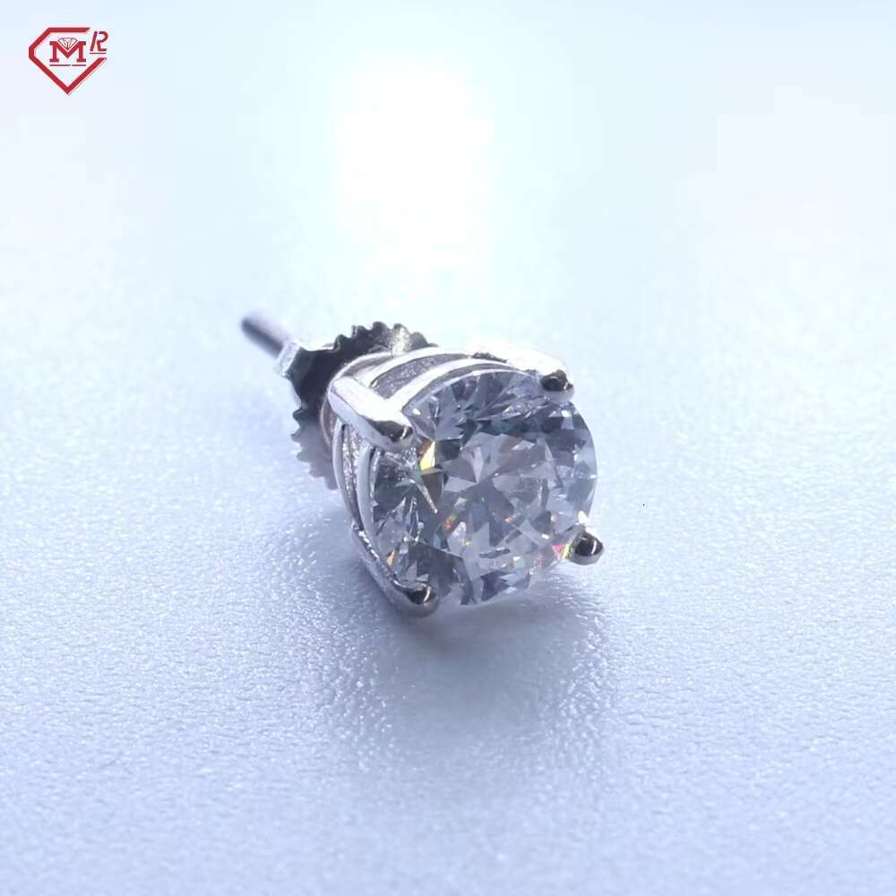 High Quality Hip Hop Earrings 3-8mm VVS GRA Certificated Luxury Screw Back Moissanite Earrings