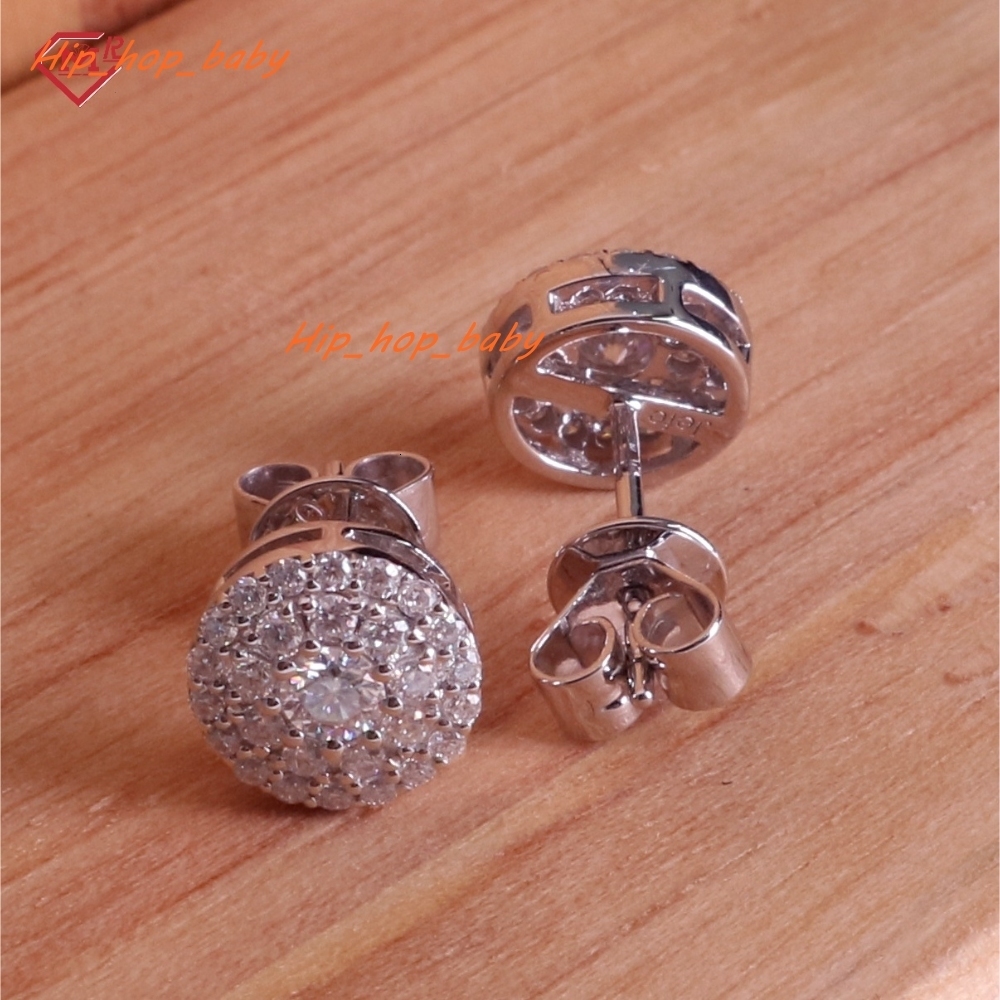 0.5CT 1CT Moissanite Earrings Cluster D VVS 925 Sterling Silver Moissanite Earrings