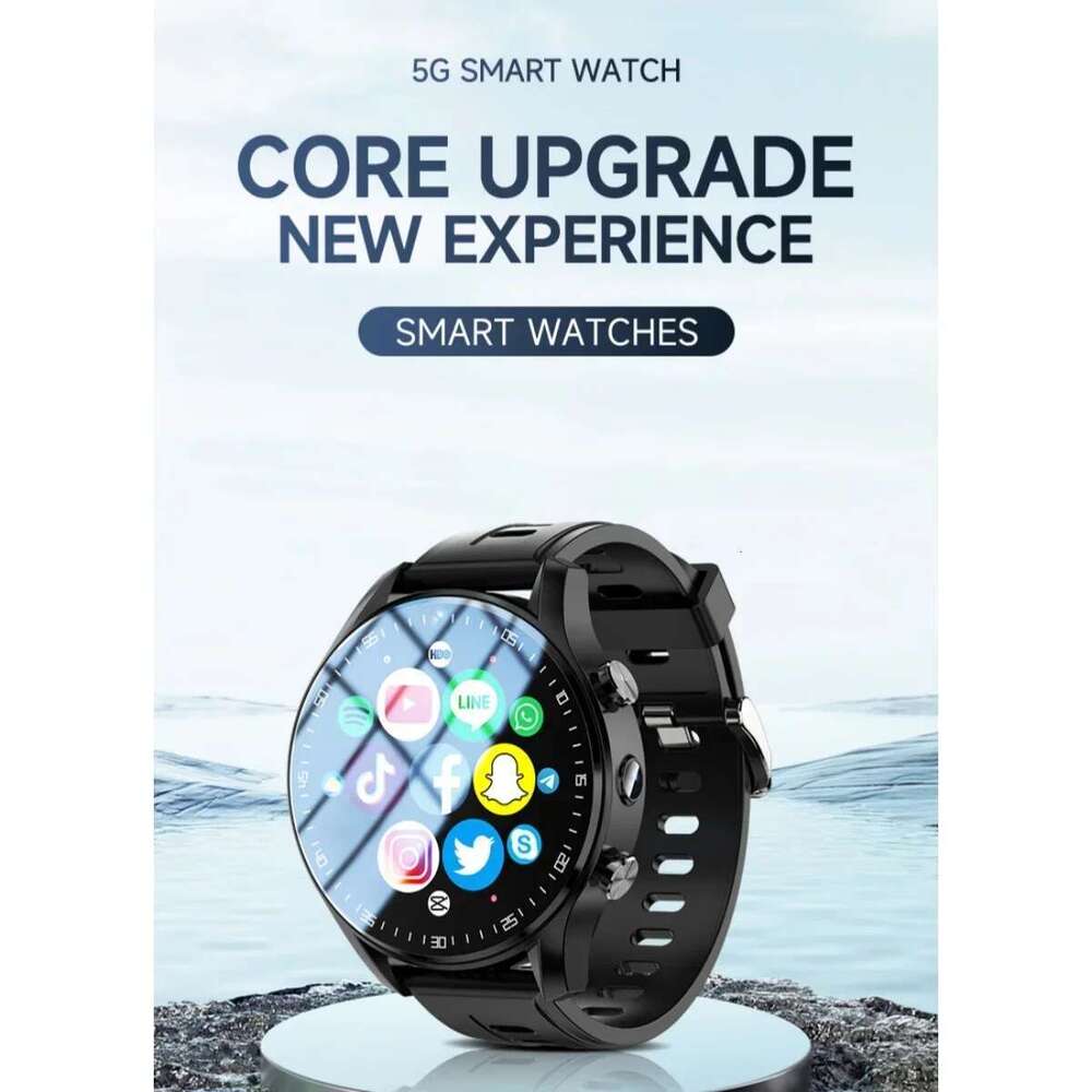128G A7 4G Smart Watch SIM Card Dual Camera Video Call Step Tracker with Wifi GPS Waterproof Google Play Store for Men Chirldren