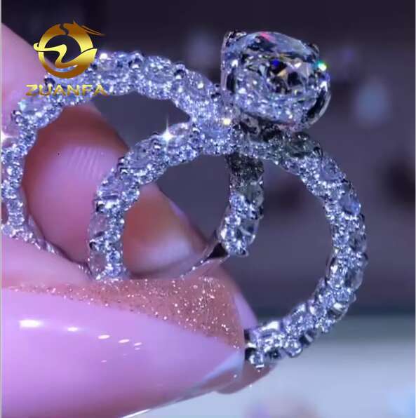 Moissanite Wedding Band Ring 925 Silver 10K14K 18K Gold Luxury Engagement Ring Set for Ladies
