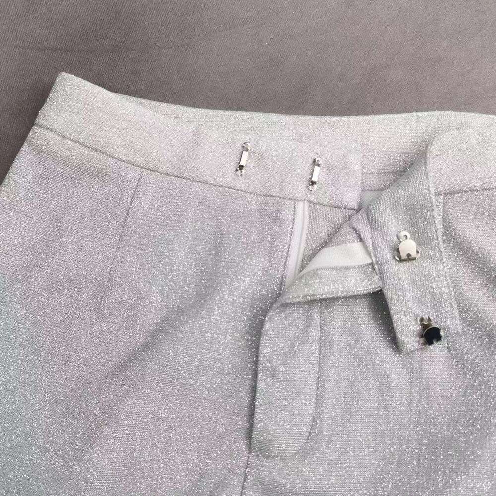 Hot selling items in spring summer of 2022, European and American sparkling suit jacket, underwear straight leg pants set, 20250069, 2025 new casual v