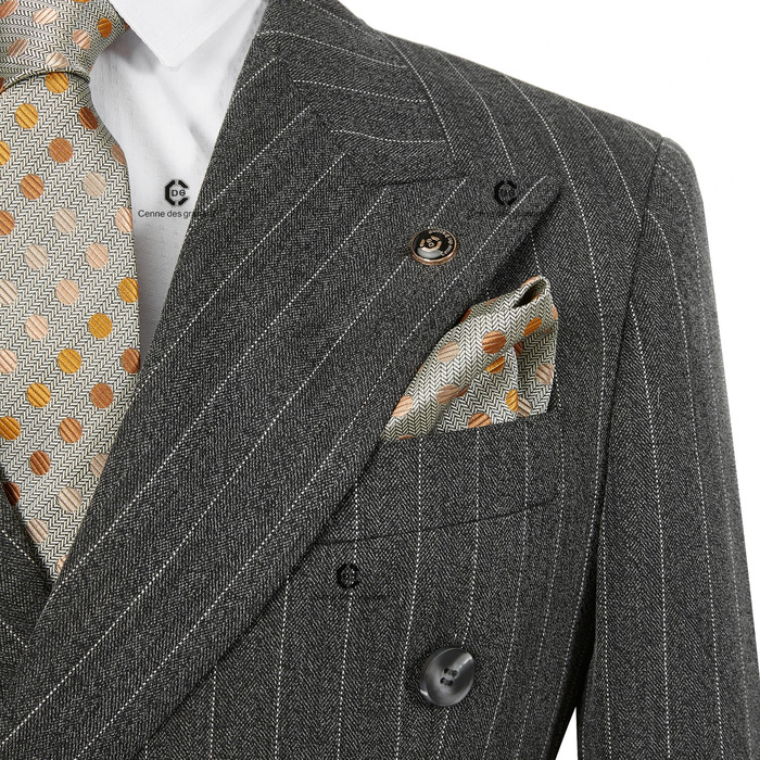 Cenne Des Graoom mens double chest striped suit slim fit 2piece set jacket pants office smart casual wedding 250428