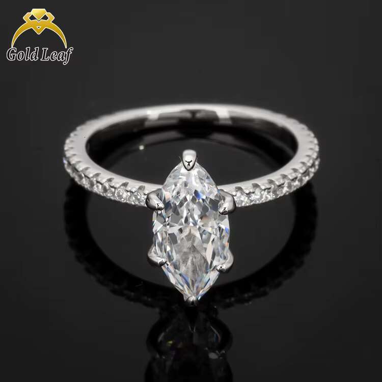 Goldleaf Wholesale Classic Style 925 Sterling Silver Wedding Engagement Ring Hot Sale Womens Fine Jewelry Gold Plated CZ Stones