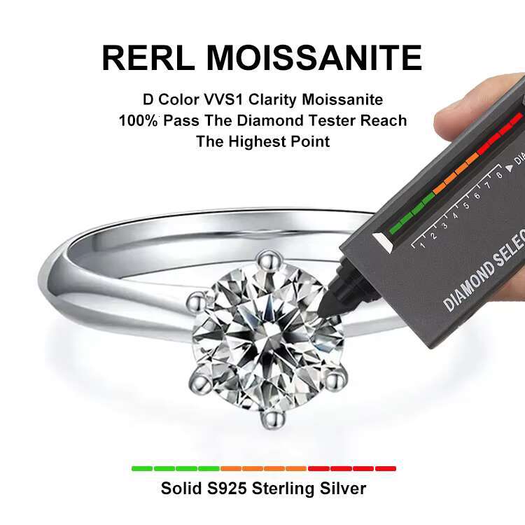Goldleaf GRA Certified Moissanite Ring Pass Diamond Tester 925 Silver Plated Gold Custom Rings Fine Jewelry Rings