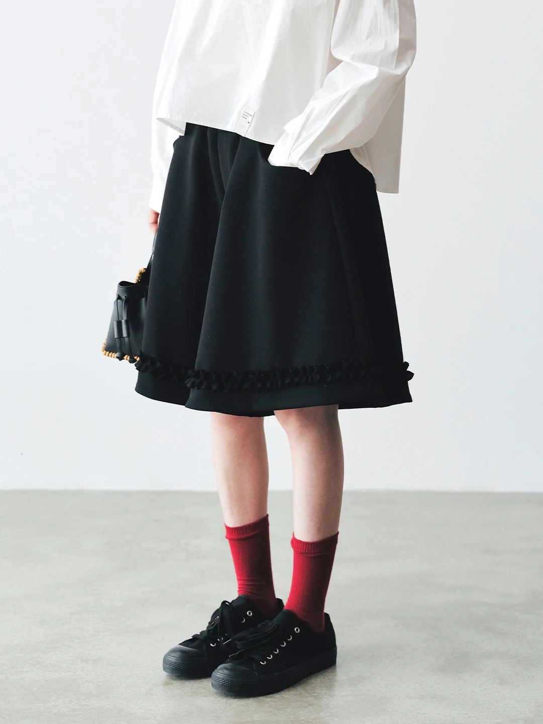 Womens black air layer shorts imakokoni autumnwinter versatile n sense lace sanitary pants for women 244807 250428