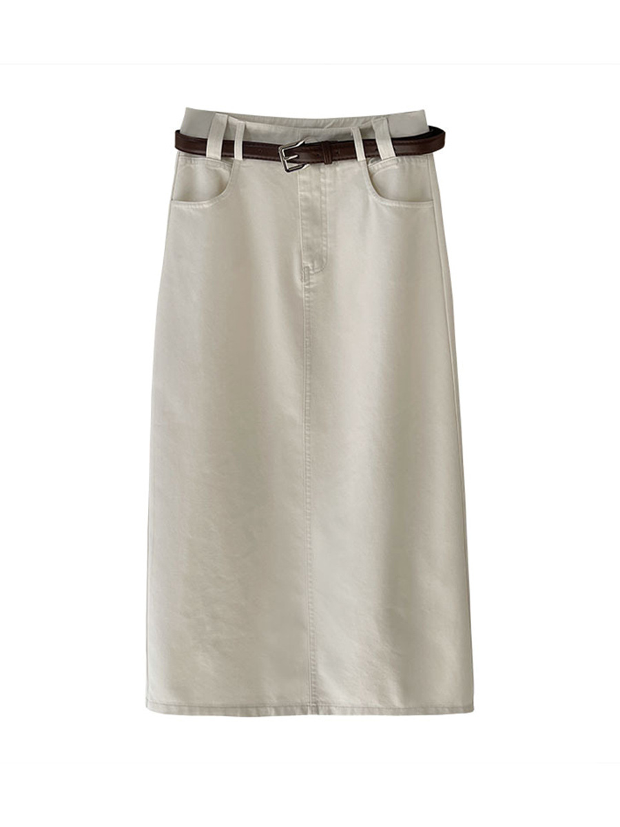 XX122145 Summer Korean style high waist retro denim skirt women's straight a-line skirt
