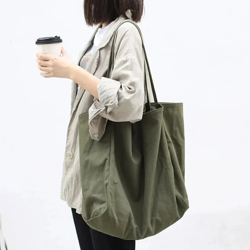 Women Handbags Casual Reusable Canvas Shoulder Bags Multifunctional Large Capacity Shopping Bag For Women Bolsas Feminina 250428