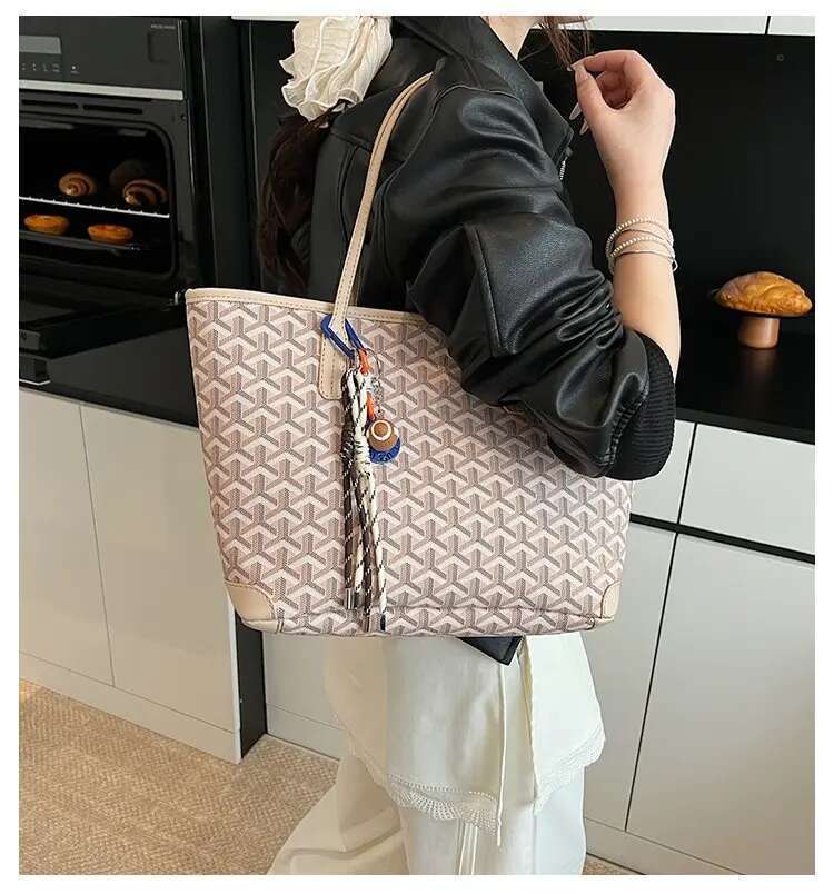 2025 Summer New Orange PU Bag-Fashionable Sewing Line Detail with Reinforced Handles for Shopping, Beach & Daily Essentials