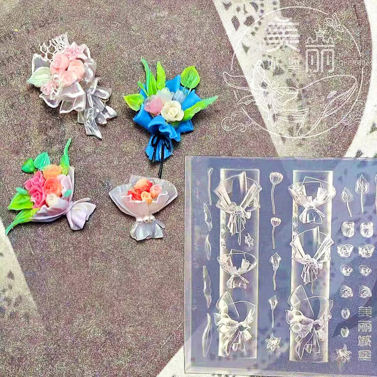 1pc Rose Tulip Lotus 3D Acrylic Mold Lily of the Valley Nail Art Decorations Nails DIY n Silicone Nail Art Nails Mold 250424