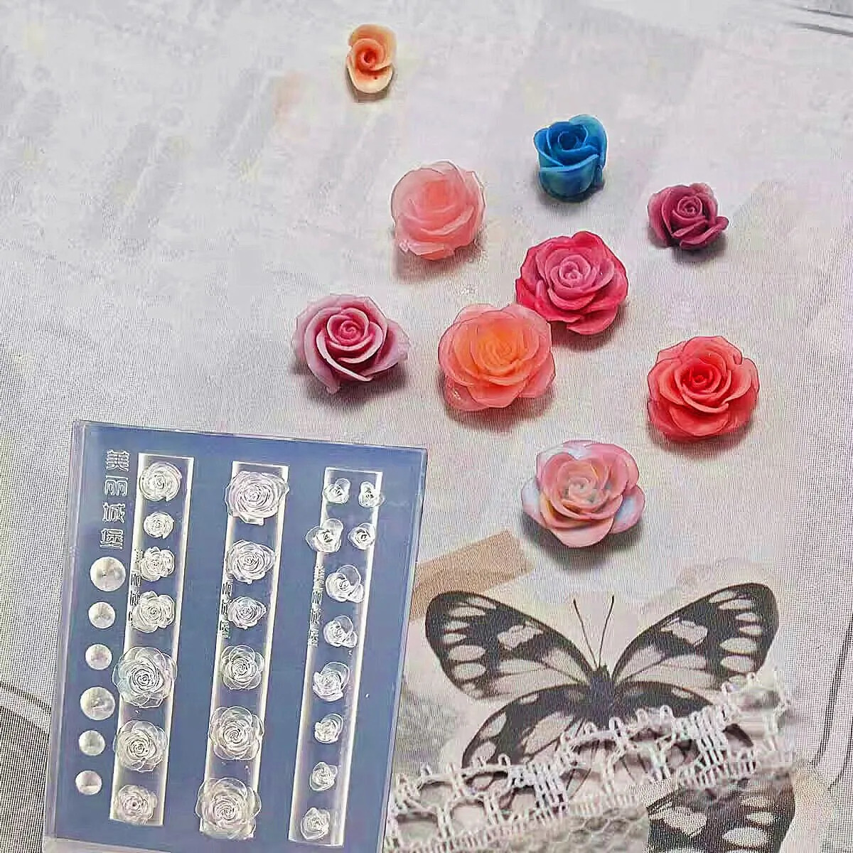 1pc Rose Tulip Lotus 3D Acrylic Mold Lily of the Valley Nail Art Decorations Nails DIY n Silicone Nail Art Nails Mold 250424