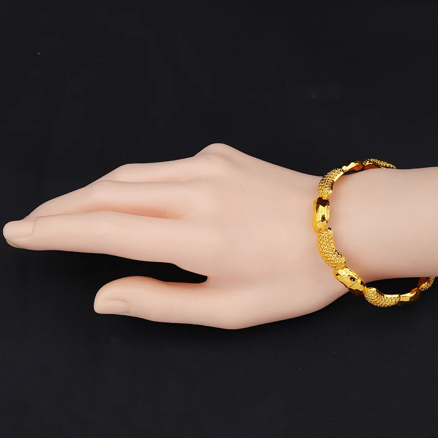 4pcs 24K Bracelets from Ethiopia Dubai Middle East Africa Womens Gold Bracelets Jewelry Middle East Wedding Gifts 250425