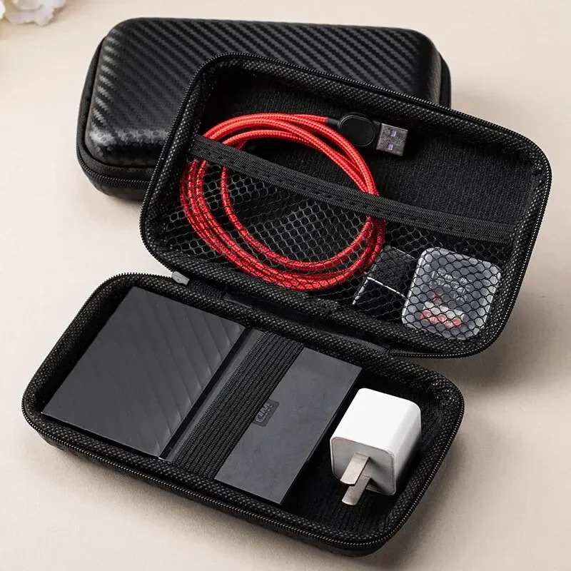 1/2 portable Eva storage bag zipper bag phone charger protective bag hard drive bag USB data cable storage bag 250425