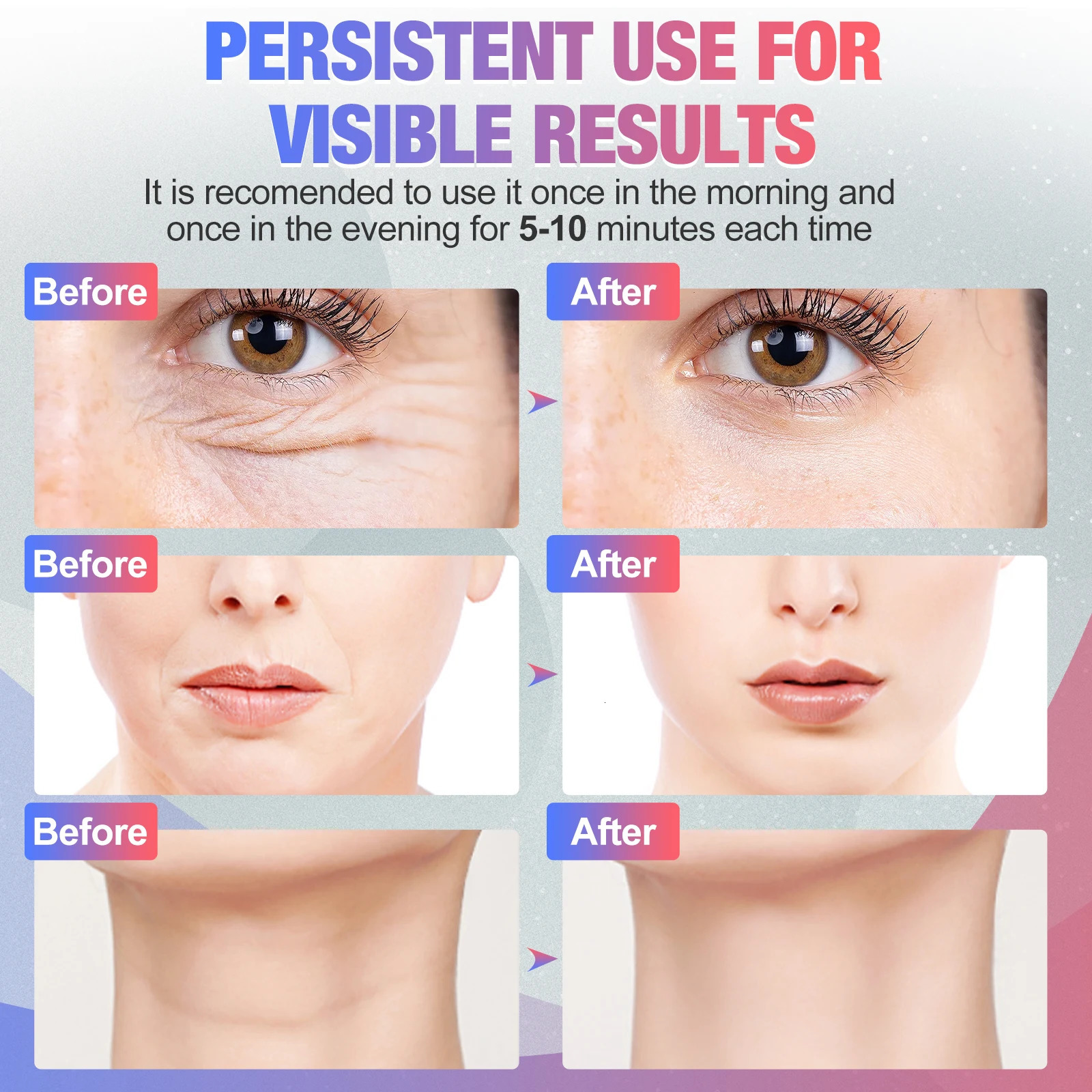 EMS Face Neck Lift Beauty Device Massager LED Double Chin Remover Skin Rejuvenation Tightening Anti Wrinkle 250422