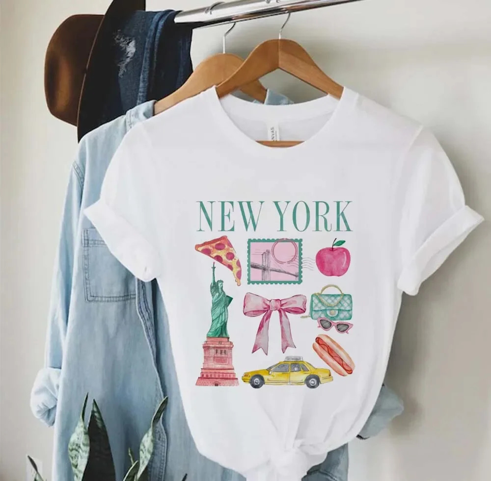 Womens T-shirt Clothing Summer Fashion Womens Short sleeved T-shirt Casual Cute Regular Pattern O-neck Top 250428