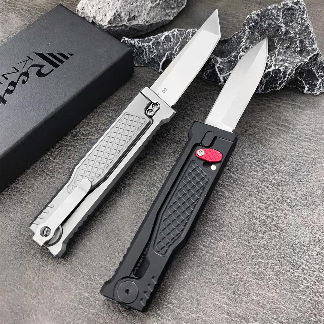 2Models Reate Assisted Open Folding Knife 2.76 D2 Satin Plain Blade, T6-Aluminum Handles