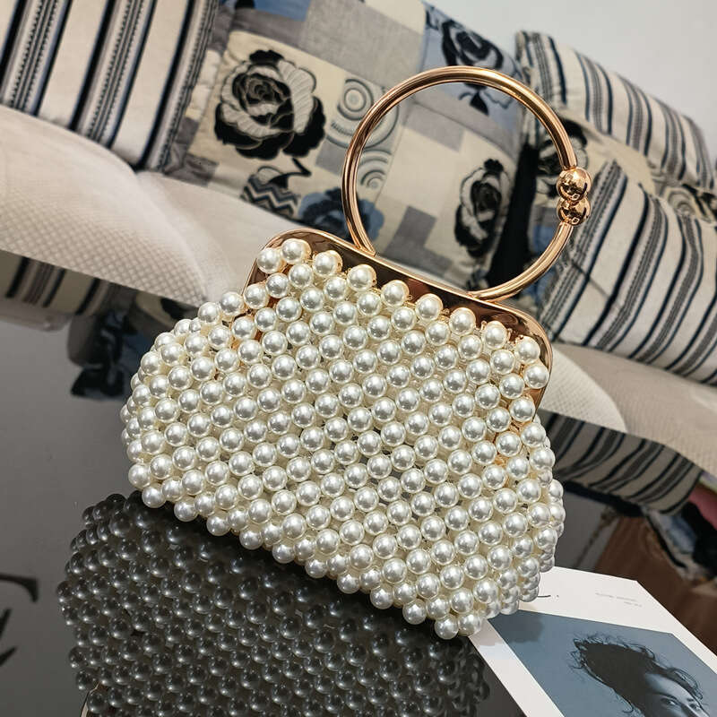Dinner Bag Handwoven Embroidered Pearl Evening Dress Banquet Cheongsam Bag Bride Bridesmaid Bag KQ