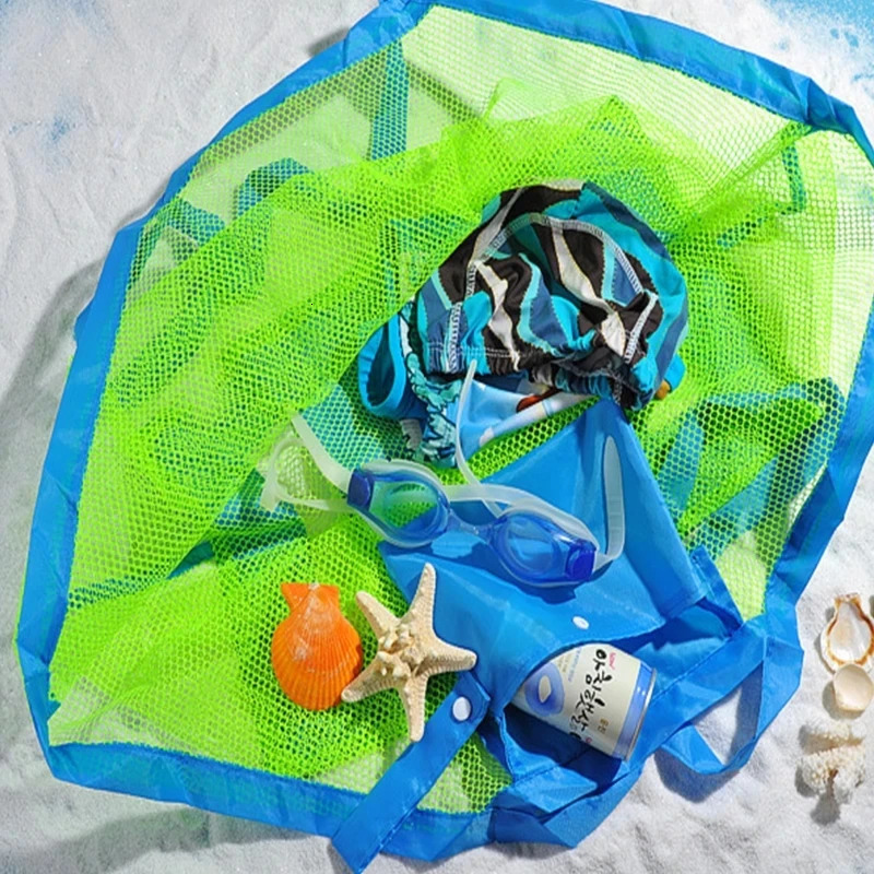 Children Sand Away Protable Mesh Bag Kids Bath Toys Storage Bags Swimming Large Beach Bag for Towels Women Cosmetic Makeup Bag 250428
