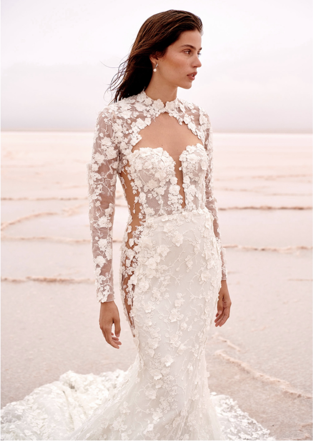 Beach Wedding Bridal Wraps Long Sleeve High Neck Wedding Lace Jackets Bolero Wraps New Button Back Custom Made Bridal Jacket