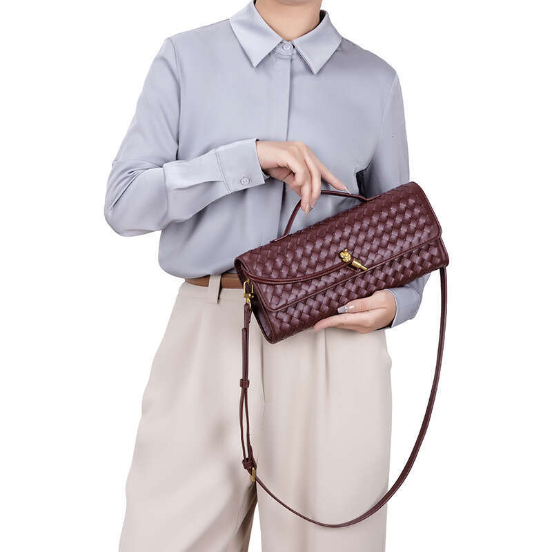 B Home Hand Woven Single Shoulder Organ Fashion Horizontal Square Handheld Versatile Diagonal Cross Bag