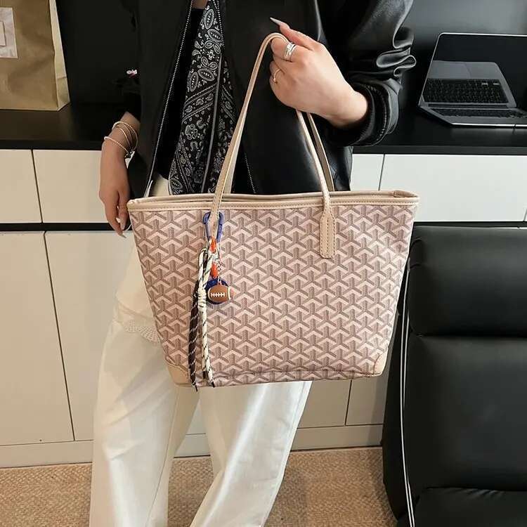 2025 Summer New Orange PU Bag-Fashionable Sewing Line Detail with Reinforced Handles for Shopping, Beach & Daily Essentials