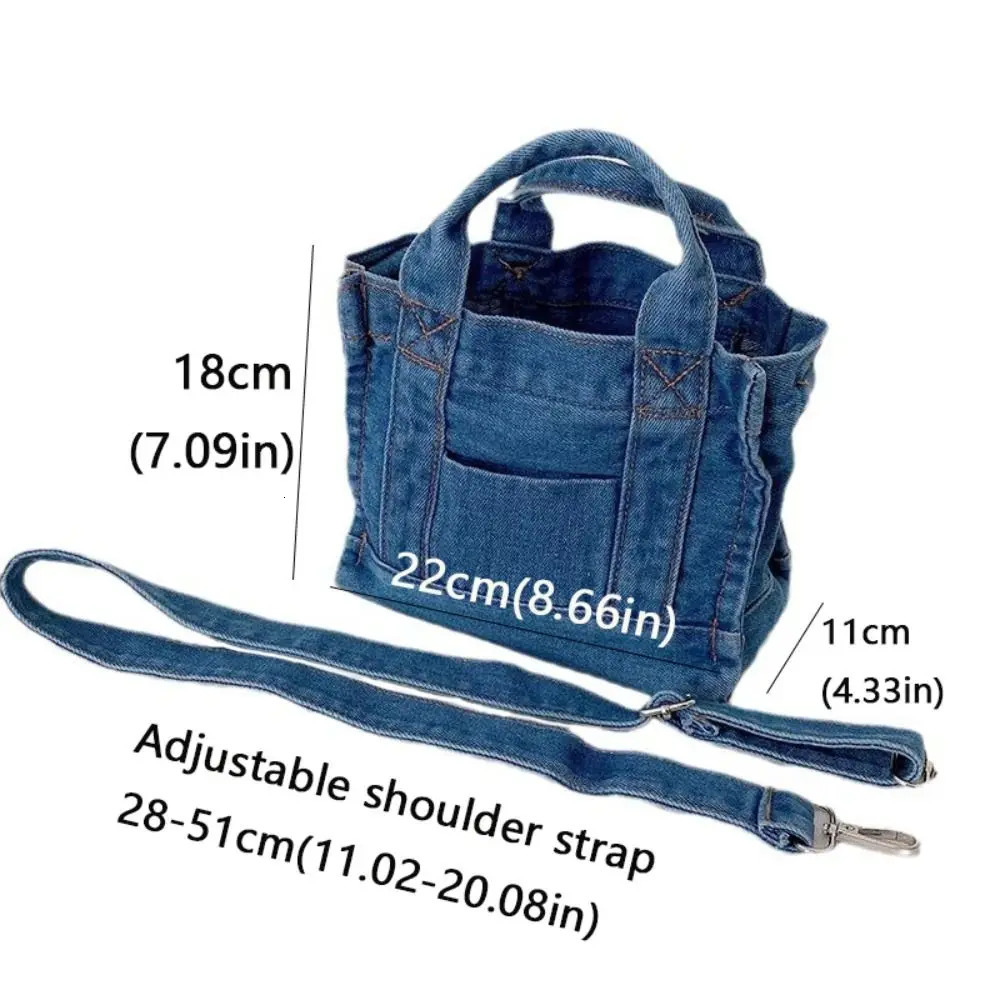 Cute one shoulder denim cross body casual Korean summer canvas handbag womens messenger bag
