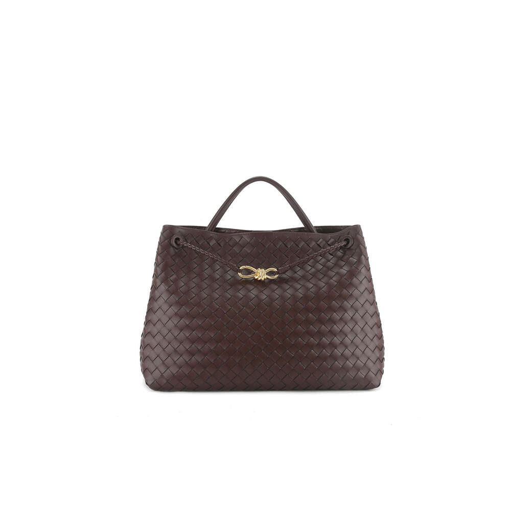 Old money style woven tote bag Andiamo commuting briefcase versatile cowhide large handbag