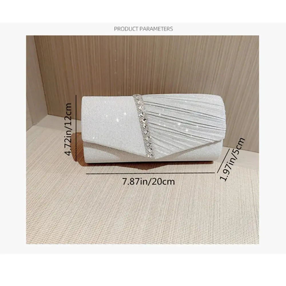 Fashionable womens sequin clutch evening bag flash banquet handbag chain shoulder dinner wedding party 250428