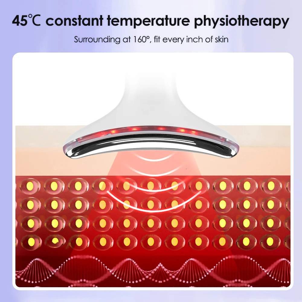 EMS Face Neck Lifting Beauty Device LED Pon Skin Rejuvenation Tighten Anti-aging Firming Sonic Vibration Massager 250422