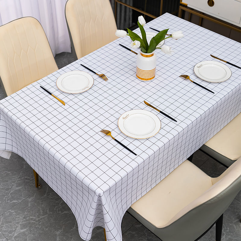 W32 waterproof and scalding tablecloth, oil-proof and washable pvc rectangular dining table and coffee table mat ins style tablecloth new style
