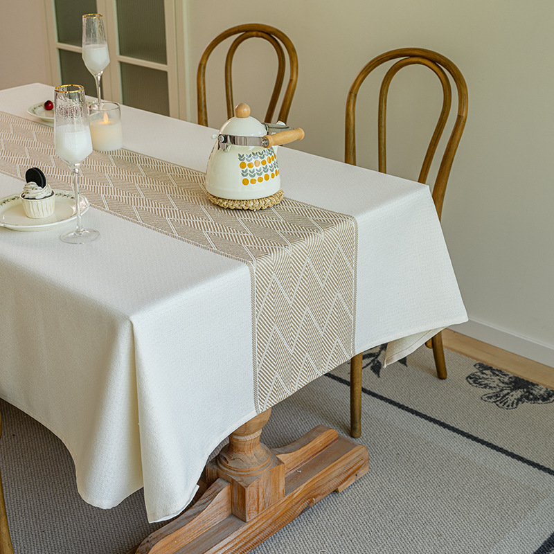 W29 Imitation cotton and linen tablecloth jacquard fabric table cloth waterproof and oil-proof tea table cloth rectangular tablecloth wholesale -