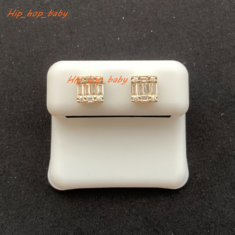 Hip Hop Jewelry Mens Earrings Pass Diamond Tester Vvs Gra Diamond Moissanite10k Gold Stud Earrings