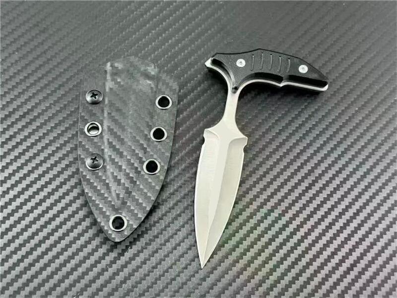 3Models Sword Pocket Fixed Blade Knife D2 Steel Blade, G10 Handles