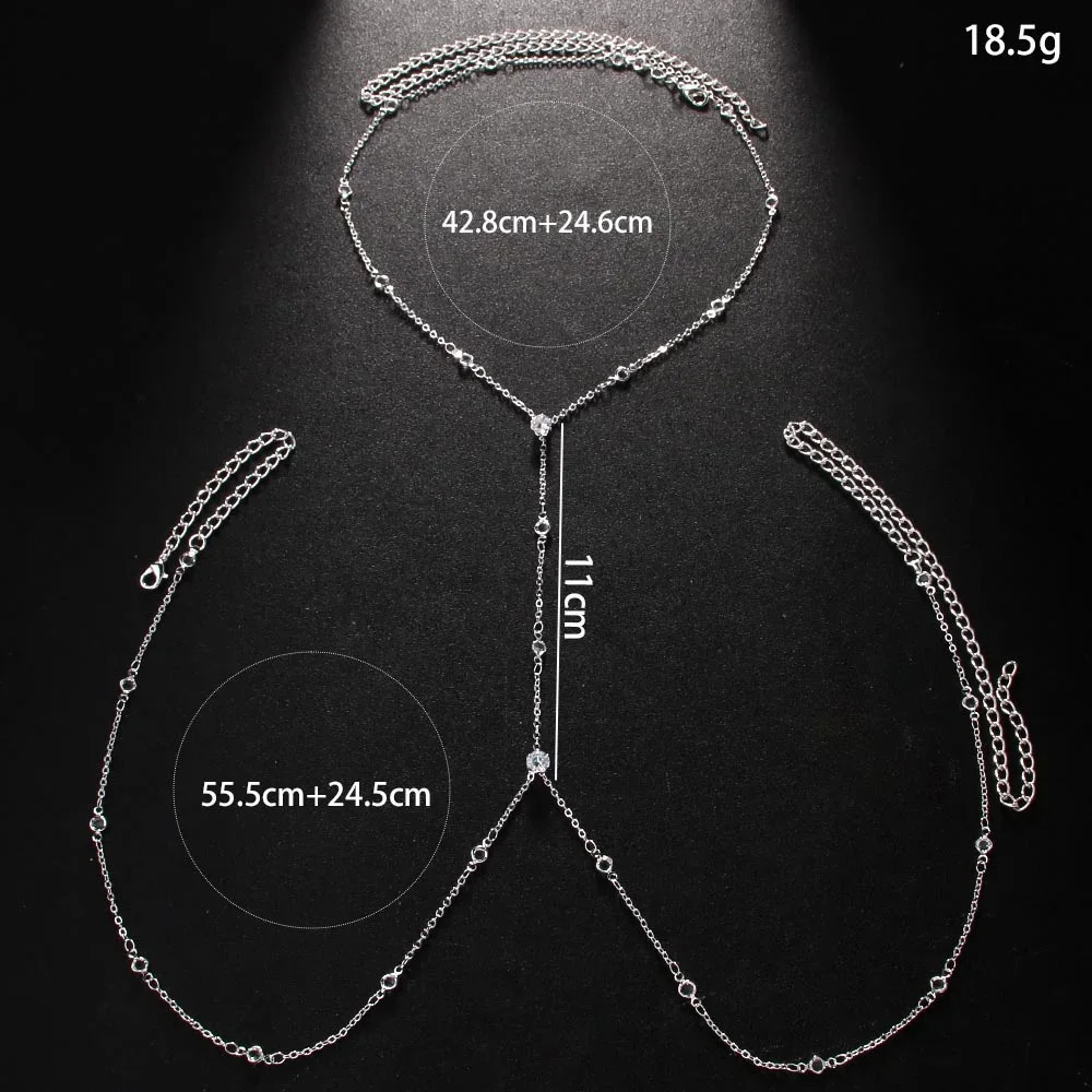 Stonefans Simple Cross Bra Chain Rhinestone Body Jewelry Bikini Summer Beach Fashion Chest Chain Necklace Accessories Clothing 250430