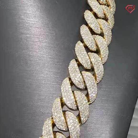 18mm Rapper Miami Cuban Link Chain Necklace 4 Rows 925 Silver Gold Plated Moissanite Cuban Chain