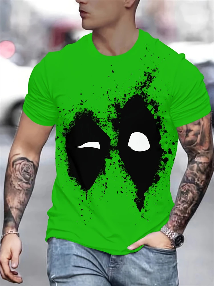 summer casual mens Tshirt fashionable 3D funny expression printed short sleeved street oversized hiphop top 250430Z