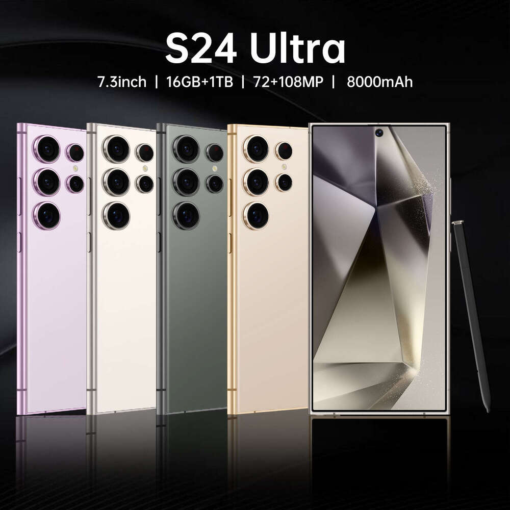 2025 New S24Ultra 7.3HD 16GB+1TB smart phone dual SIM 5G Android phone display 72MP+108MP camera Android 14 phone fingerprint recognition face recogni