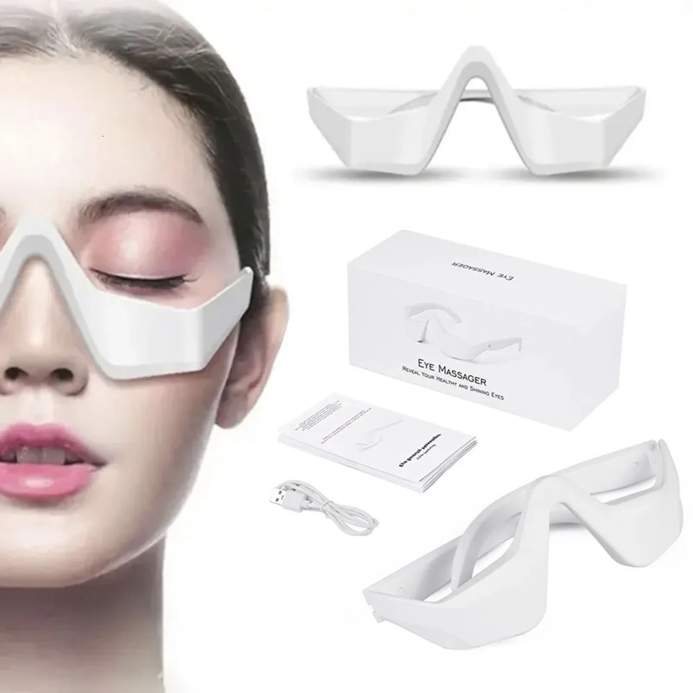 Electric Eye Massager Glasses Relieves Eye Fatigue EMS Red Light Therapy Eye Beauty Instrument For Relax Eye Dark Circles Bags 250422