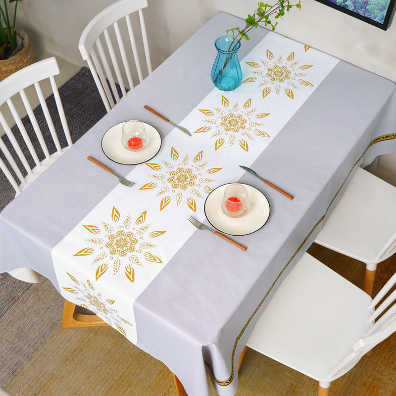 W37 tablecloth waterproof, oil-proof and scalding-proof square tablecloth ins learning desktop decoration arrangement tablecloth pvc coffee table mat
