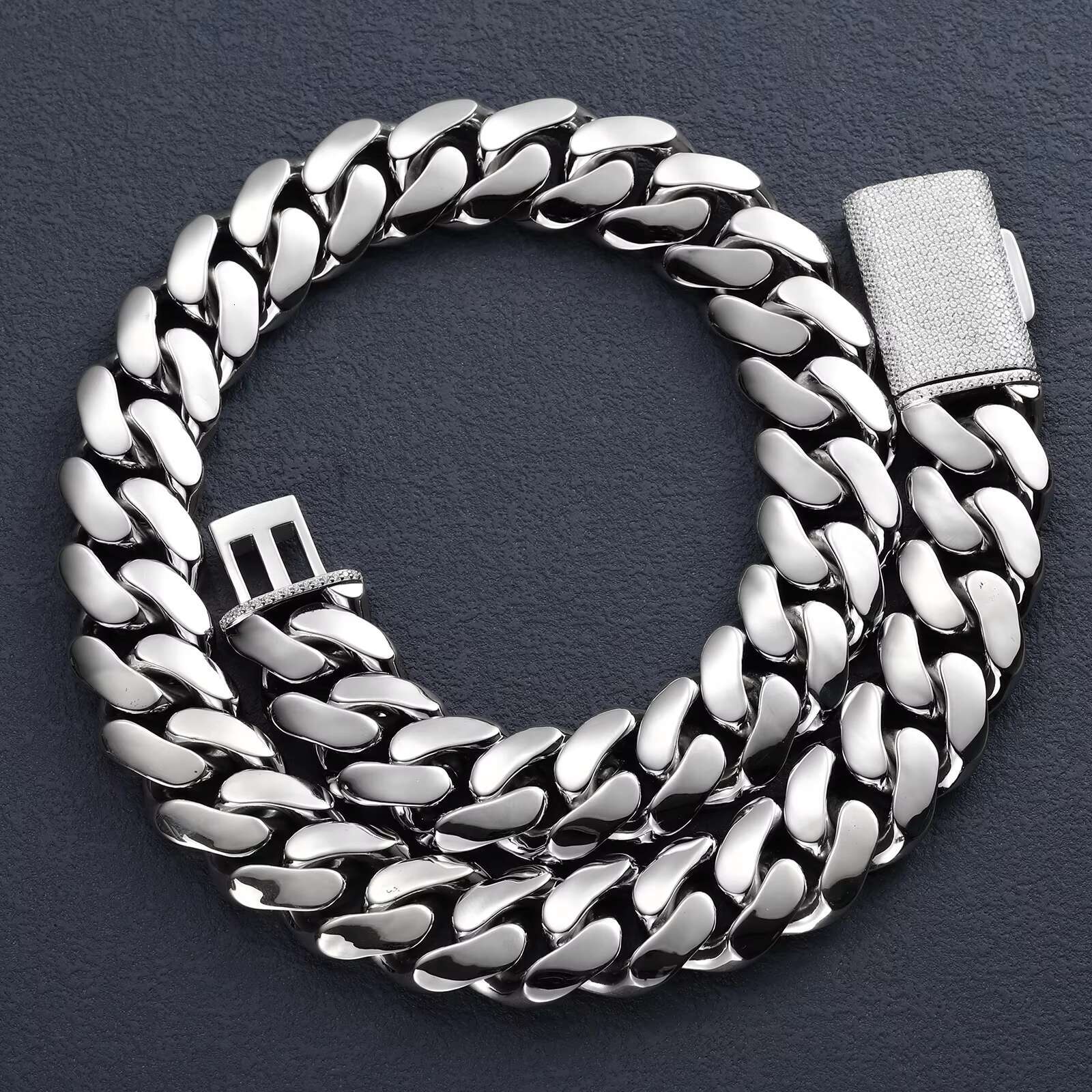 High Quality 10mm-22mm 925 Sterling Silver VVS Moissanite Diamond Miami Hip Hop Jewelry Choker Necklace for Men