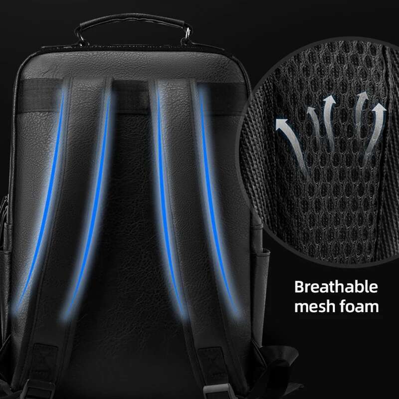 PU Business Backpack Large Capacity Laptop Bag Multifunctional Computer Backpacks Men Waterproof Travel Daypack Students Pack