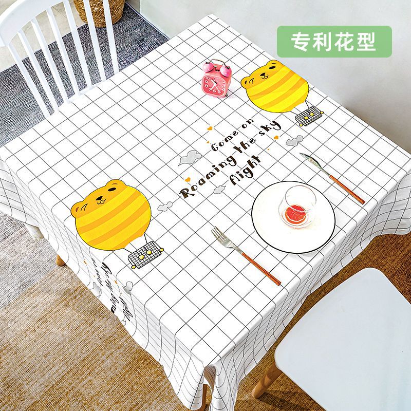 W37 tablecloth waterproof, oil-proof and scalding-proof square tablecloth ins learning desktop decoration arrangement tablecloth pvc coffee table mat