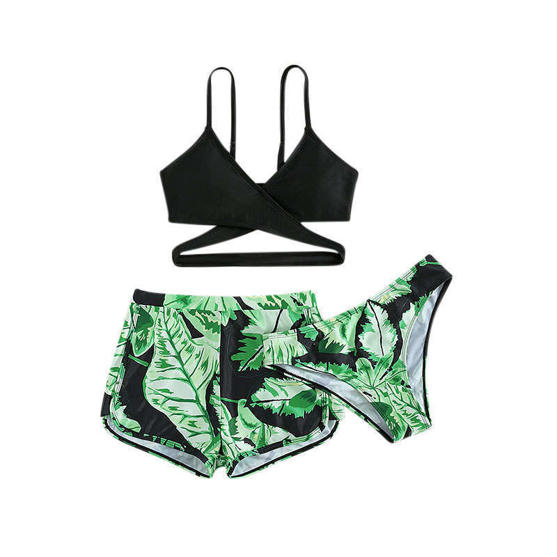 Three piece Swimsuit Set with European American Printed Children's Swimsuit, Girls' Bikini, 2025 New Style, Unique and Elegant Clothing