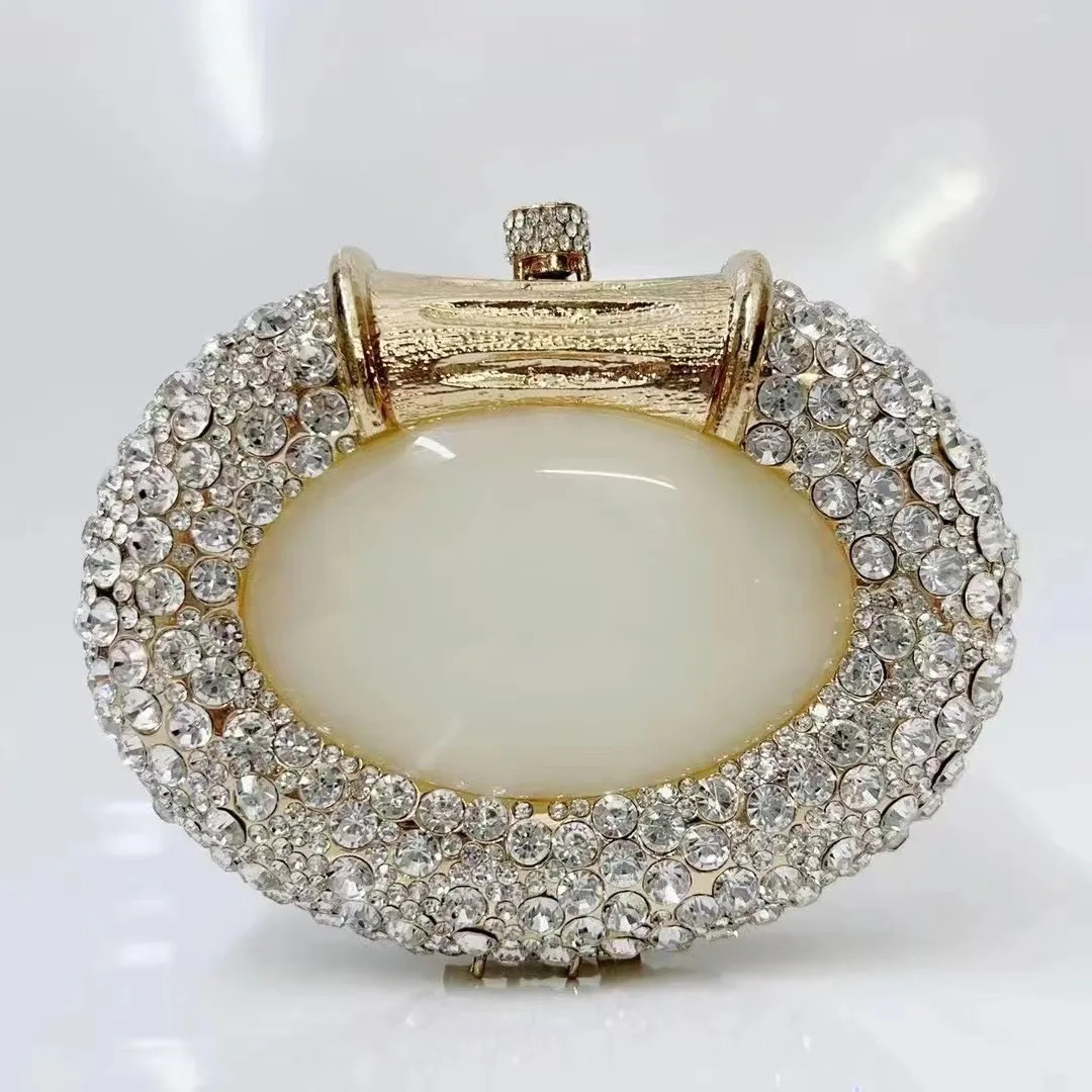 Big Stone Hard Metal Evening Clutch Bag Crystal Womens Party Banquet Wallet Diamond Handbag 250428
