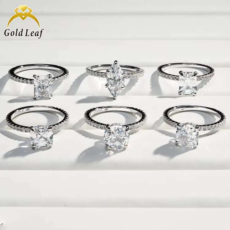 Goldleaf Wholesale Classic Style 925 Sterling Silver Wedding Engagement Ring Hot Sale Womens Fine Jewelry Gold Plated CZ Stones