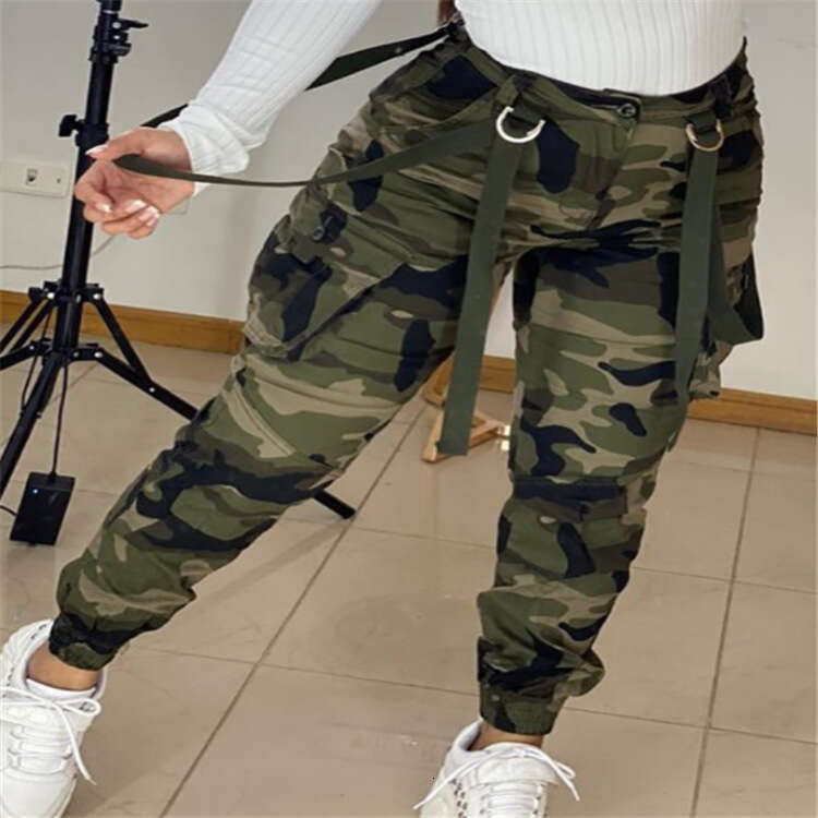 2234 Europe and America street fashion camouflage versatile ankle strap overalls 2025 new style temperament chic elegant clothing