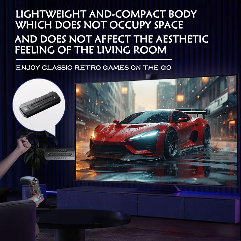 New Retro Game Console Stick, Nostalgic Game Stick, 30+ Emulators Built in 256 TF Card & 60000 Games, 2.4g Wireless controlle,Plug and Play TV Video G