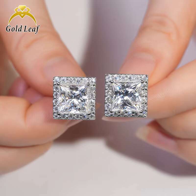 Goldleaf Lab Grown Diamond Earrings Princess Cut 1ct 2ct 10K 14K 18K DEF VVS Price Lab Grown Diamond Gift for Men Women