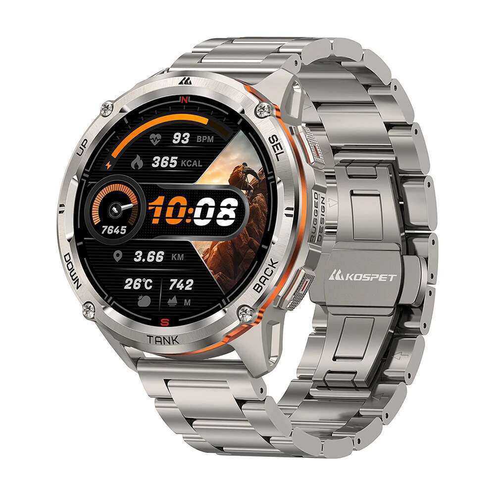 KOSPET TANK T3 Ultra 2 GPS Smart Watch For Men Smartwatch Compass Altimeter Barometric 5ATM IP69K Waterproof AMOLED Mens Watches