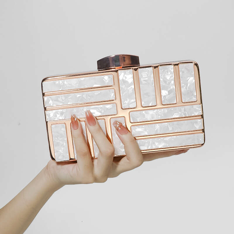 Dinner Bag Handheld Acrylic Bag Simple Chain Diagonally Spanning Bridal Evening Gown Banquet Women S Bag KQ